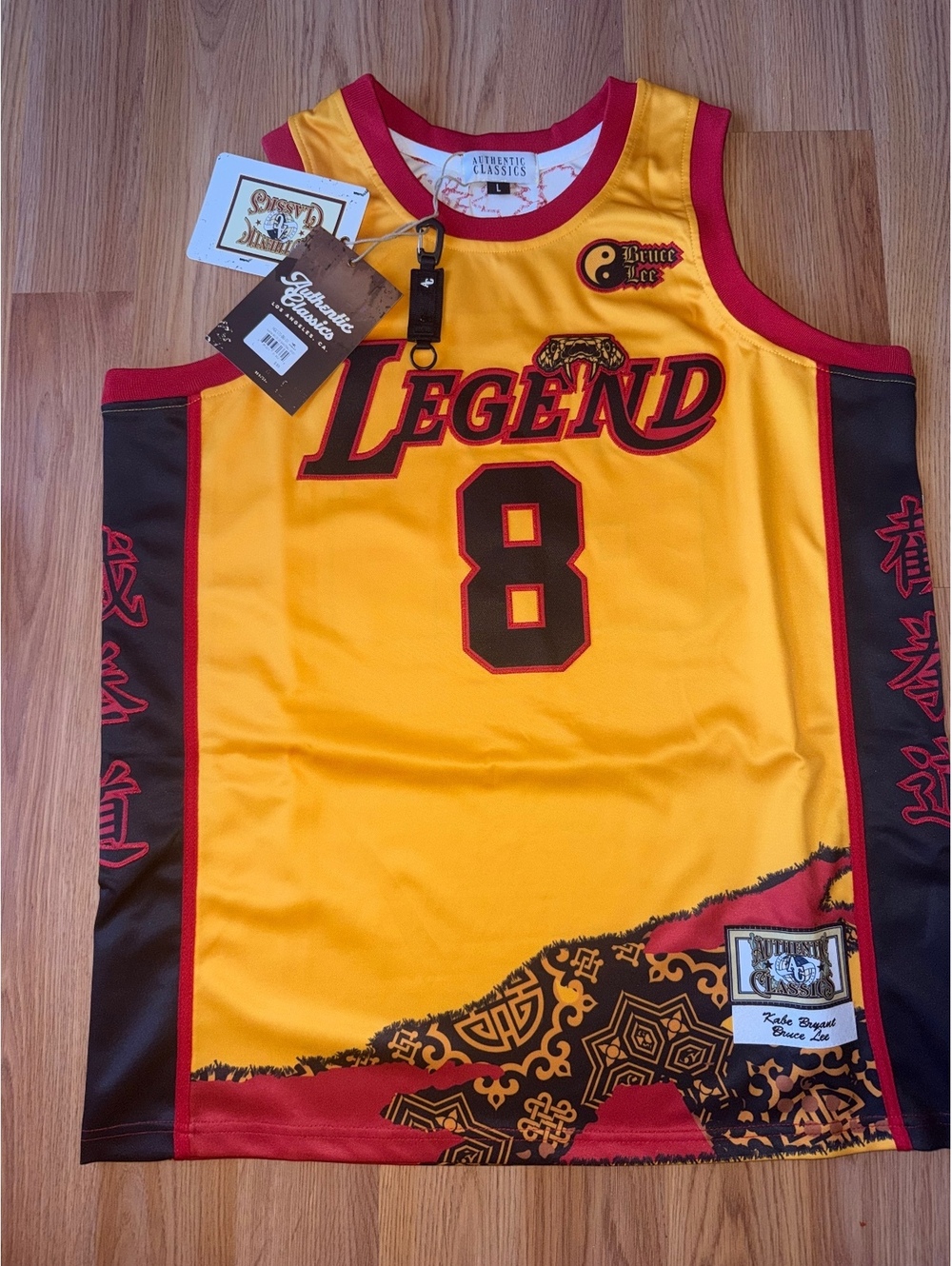 $88 LARGE KOBE BRYANT “LEGEND”” Authentic classics BRUCE LEE JERSEY